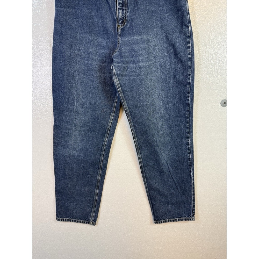Lands End Womens Jeans Size 14 Blue Denim Relax Fit Tapered Leg Cotton Hipster - Picture 11 of 11